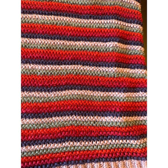 Sleeveless Falls Creek Striped Knit Sweater Vest 1X Multicolor Acrylic/Nylon - Picture 3 of 5